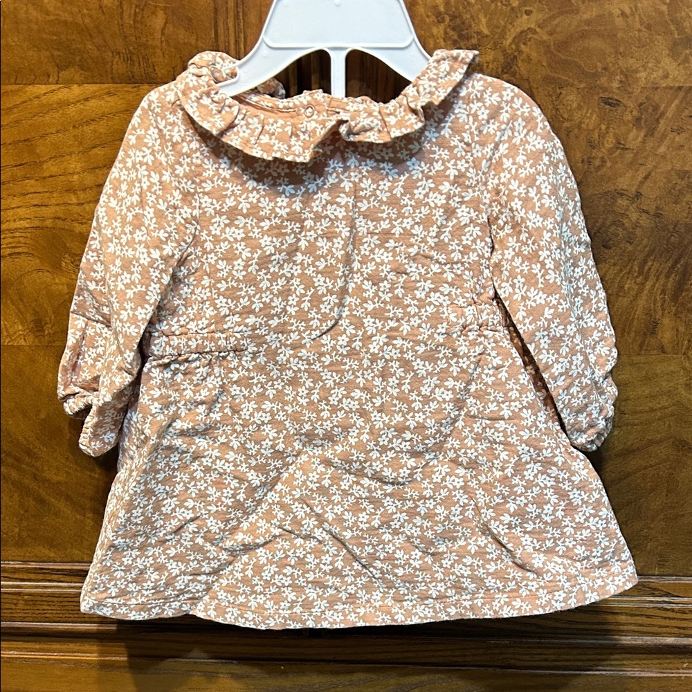 Nordstrom Peach Floral Kids Blouse